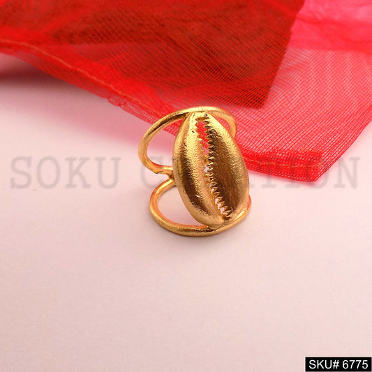 Gold Plated Unique Gold Shell Designer Handmade Ring SKU6775