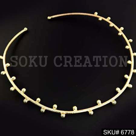 Gold Plated Plain Rounded Vintage Dotted Choker SKU6778