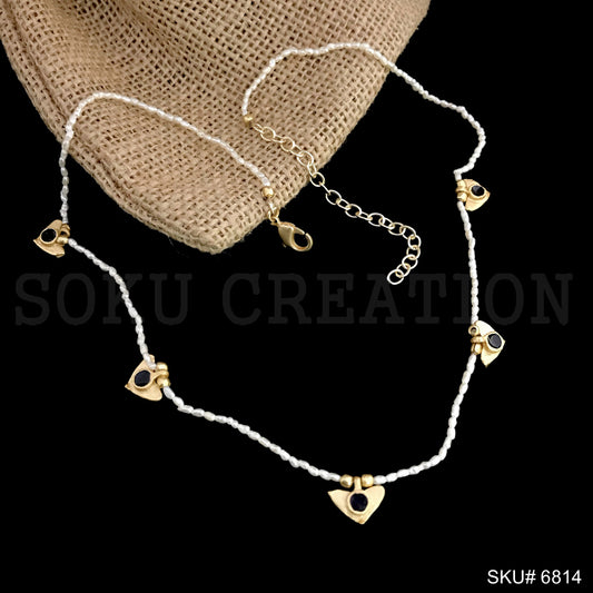 Gold plated Trangle of love with Stone Handmade Necklace SKU6814