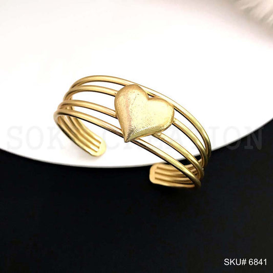 Gold Plated Heart Design Unique Cuff SKU6841