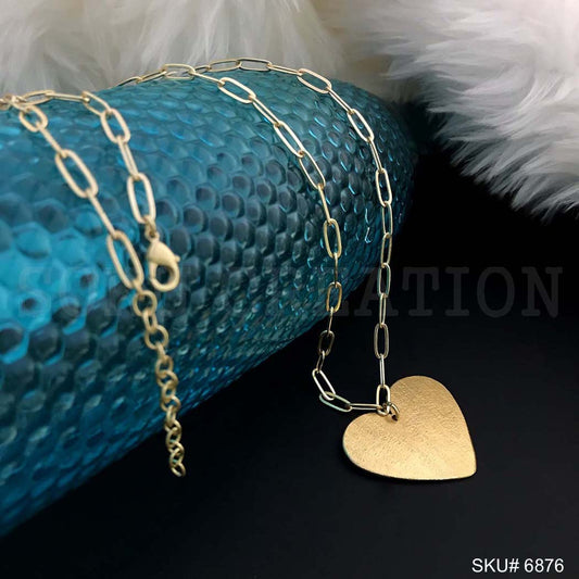 Gold Plated Chain with Heart of Love Charms Necklace SKU6876