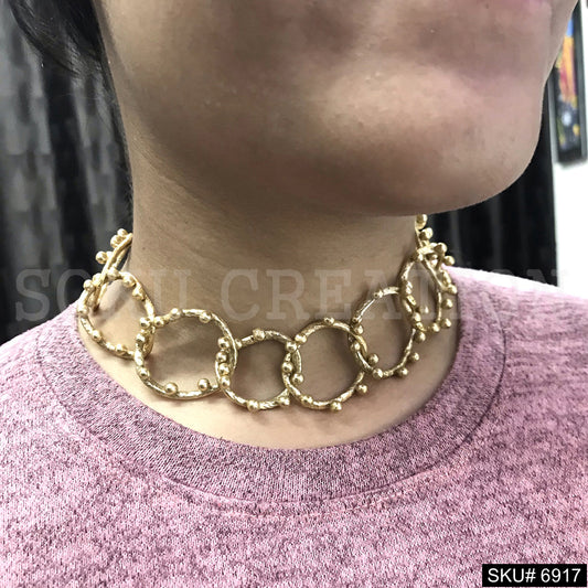 Gold Plated Unique Dotted in Circle Designer Choker SKU6917