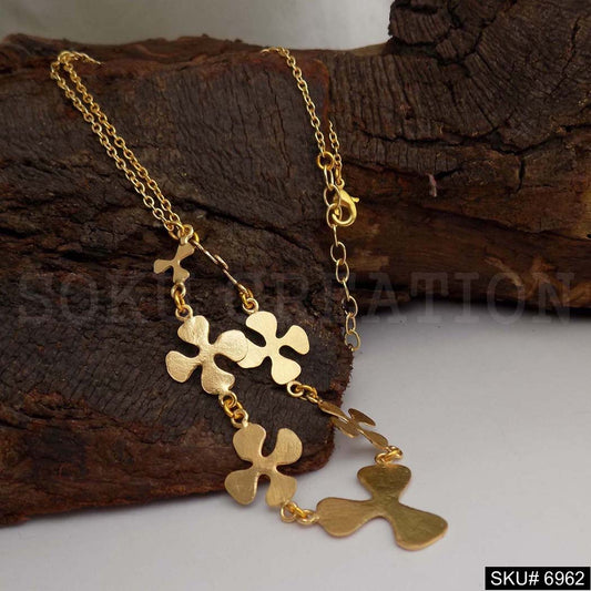 Gold Plated Cable Chain with  Flower of Light Wight Necklace SKU6962
