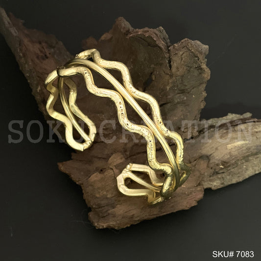 Gold Plated Plain and Tangle Wire Statement Designer Cuff SKU7083