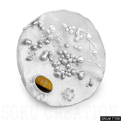 Gold Plated Unique Statement Gemstone Doted Adjustable Handmade Ring SKU7109