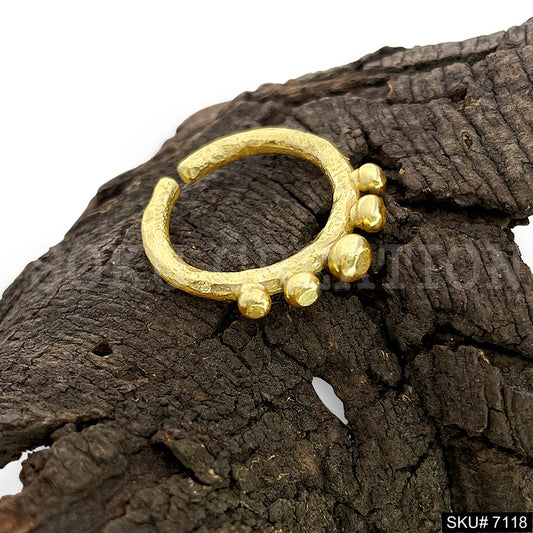 Gold Plated Unique Statement Gold Doted Adjustable Handmade Ring SKU7118