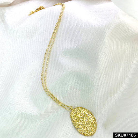 Gold plated Plain Unique Charm necklace SKU7186