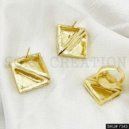 Gold plated Earring and Ring SKU7343