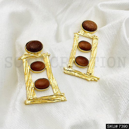 Gold plated Drop and Dangle Earring SKU7390