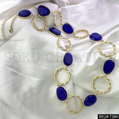 Gold plated  gemstone Necklace SKU7399