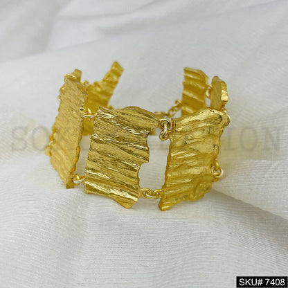 Gold plated Bark texture Bracelet  SKU7408