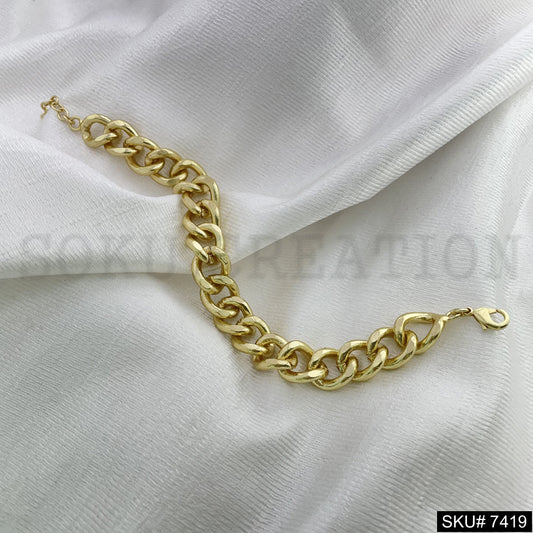 Gold Plated Thick Link Bracelet SKU7419