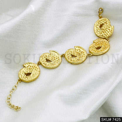 Designer Paisley Shape Bracelet in Gold Plated SKU7425