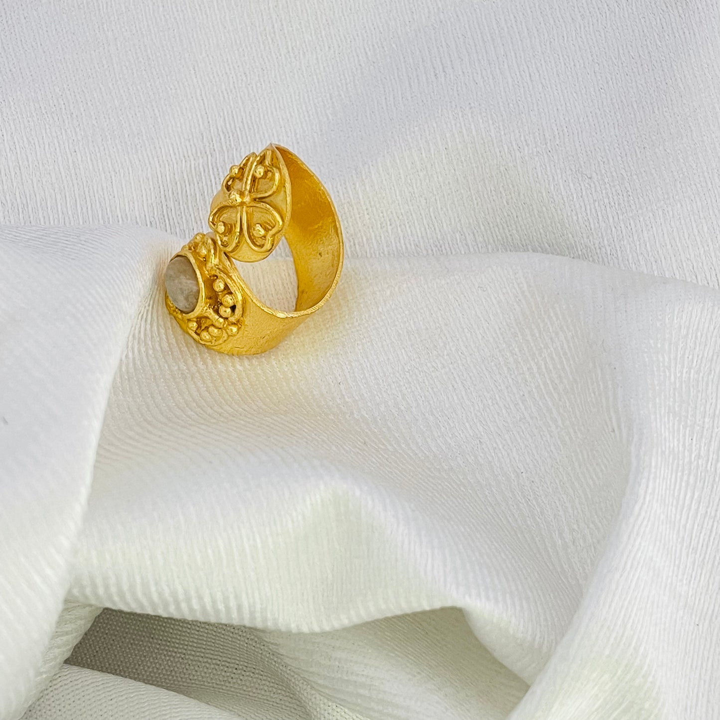 Gold plated handcrafted adjustable Ring