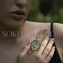 Gold plated Designer Cocktail Ring