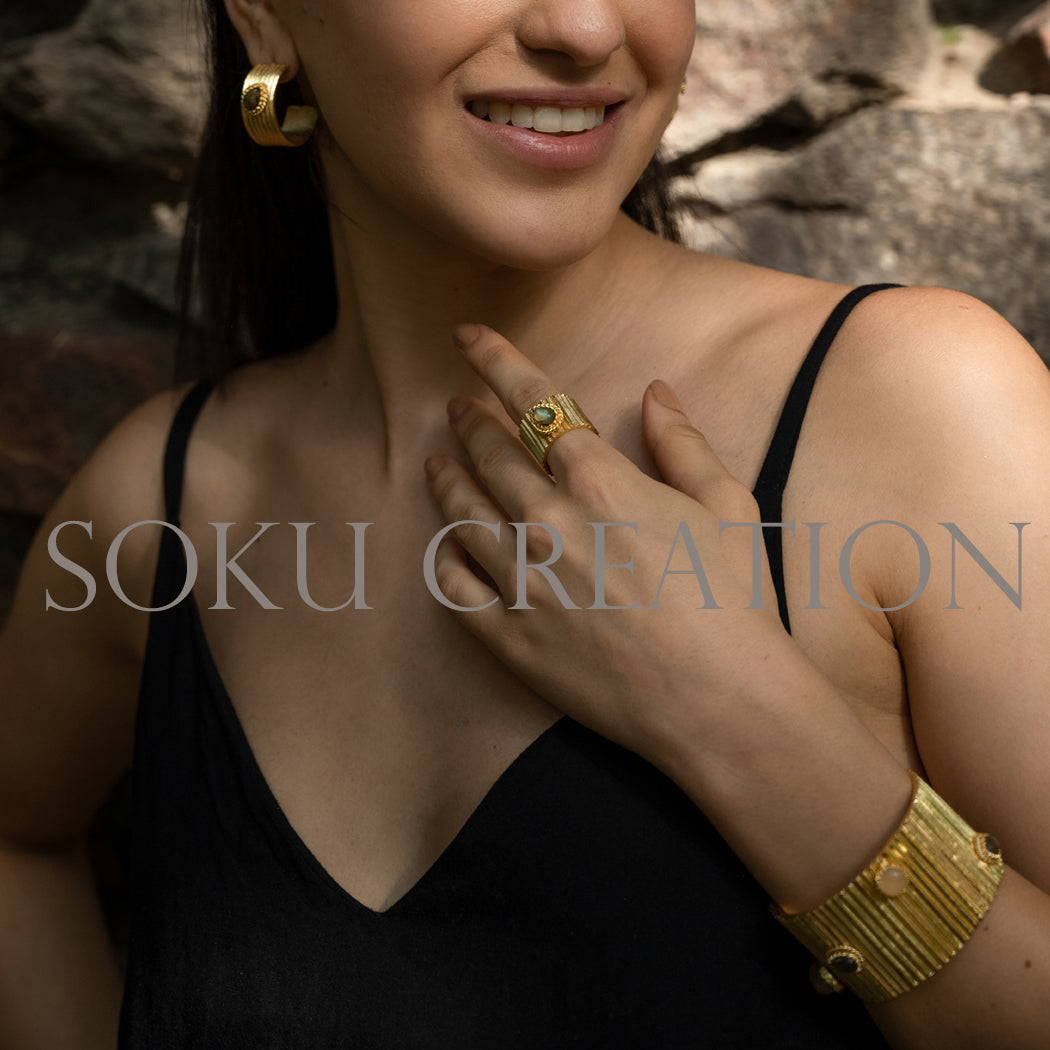 Gold plated Designer Gemstone Jewelry Set