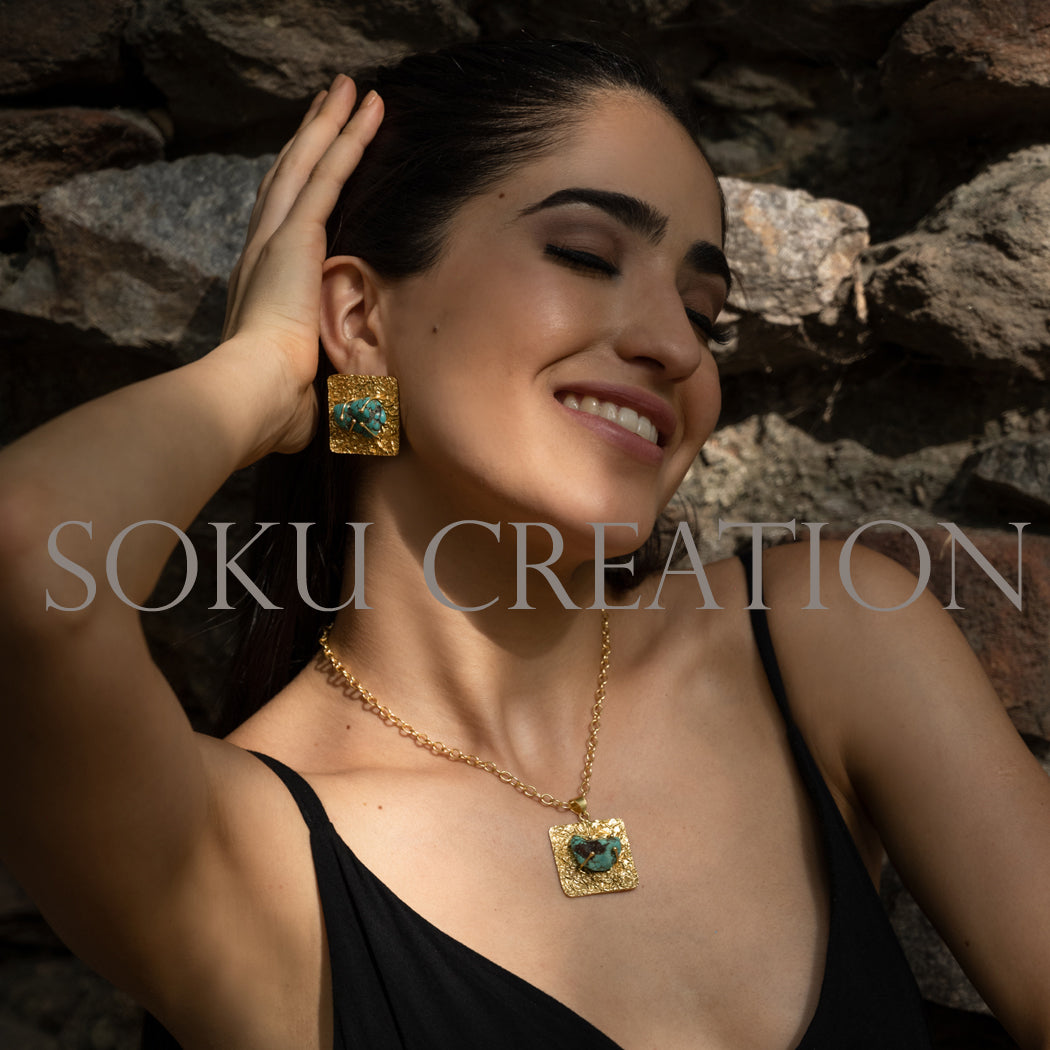 Gold plated Designer Gemstone Jewelry Set