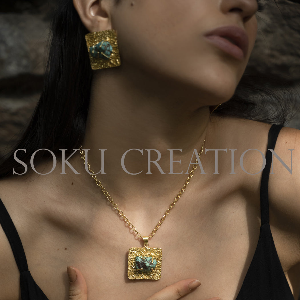 Gold plated Designer Gemstone Jewelry Set