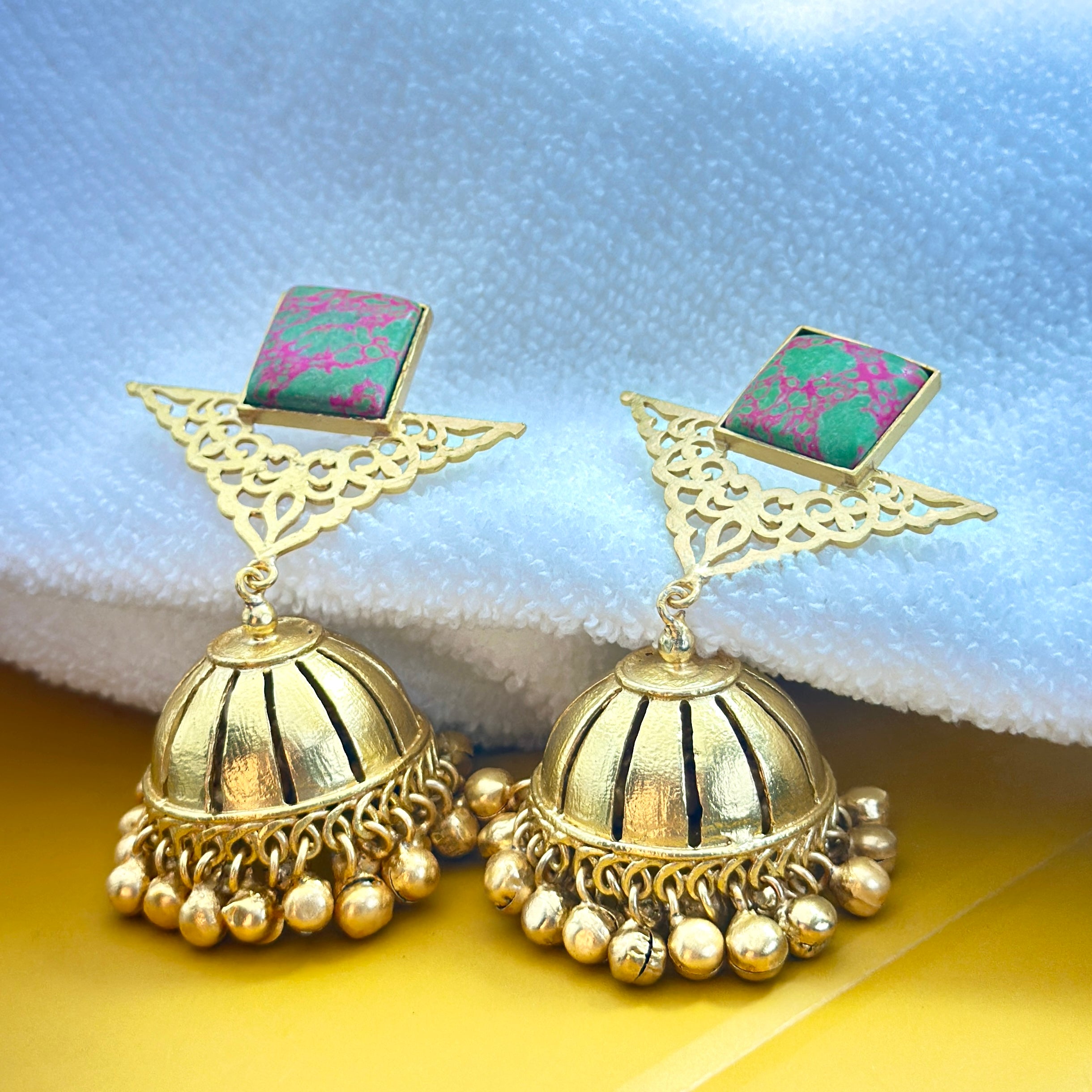 Gold plated traditional Jhumka Earring