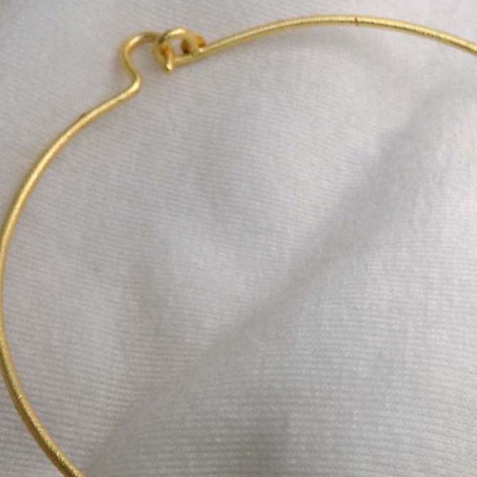 Gold Plated Statement Unique Plain Rounded Vintage Necklace Choker SKU6386