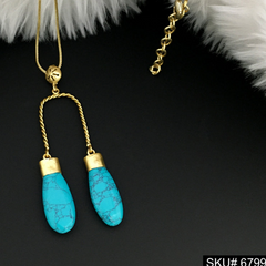 Unique Design of Twiss Two Turquoise Necklace SKU6799