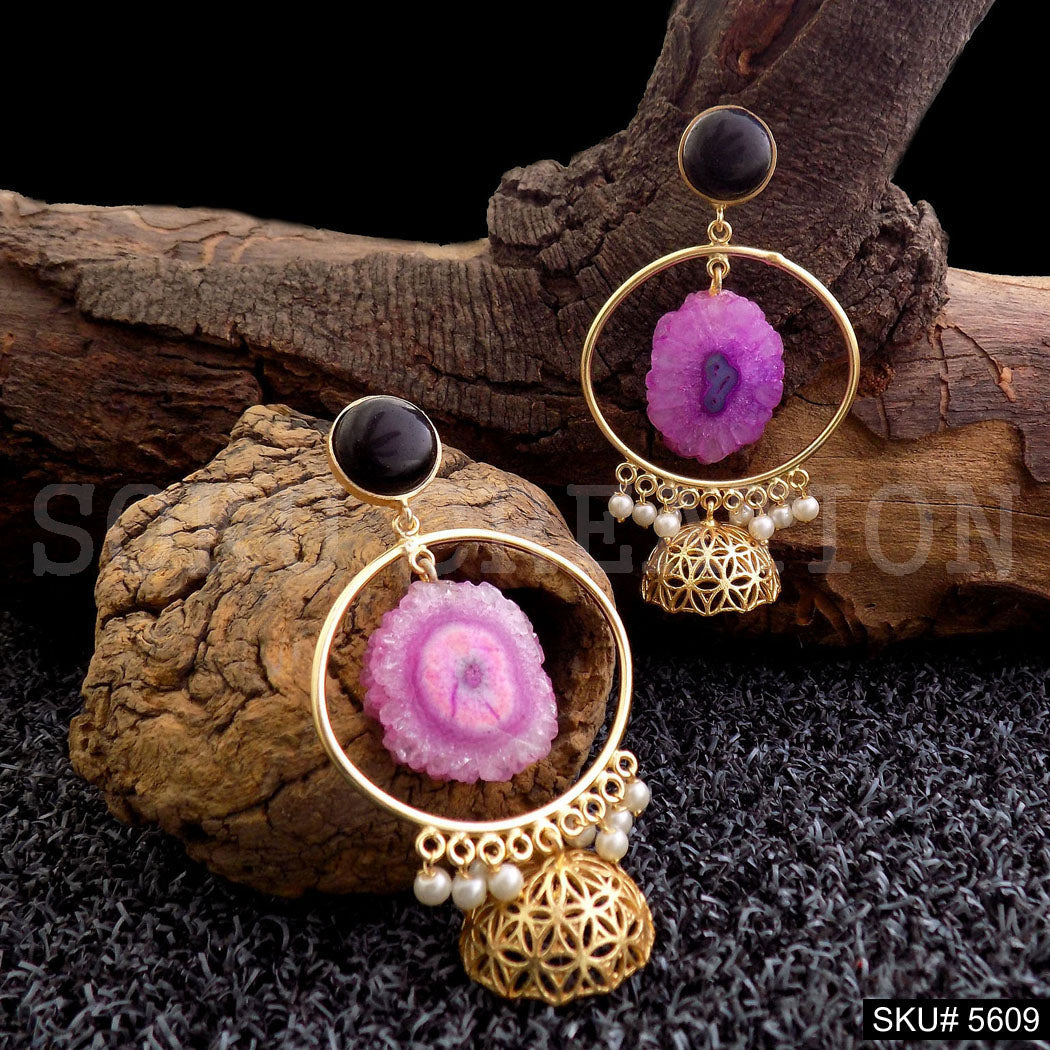 Gold plated Statement Drop & Dangle Jhumki Earring SKU5609