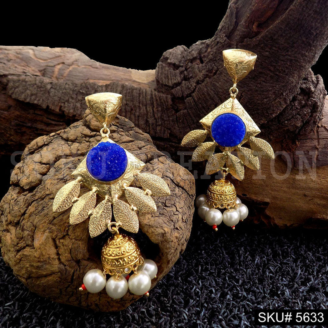 Gold plated Statement Drop & Dangle Jhumki Earring SKU5633