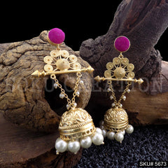 Gold plated Designer Jhumki Drop & Dangle Earring SKU5673