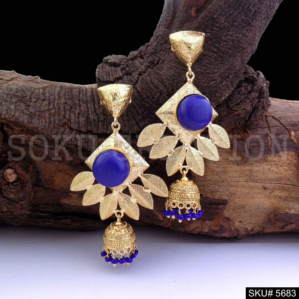 Gold plated Statement Design Drop & Dangle Jhumki Earring SKU5683