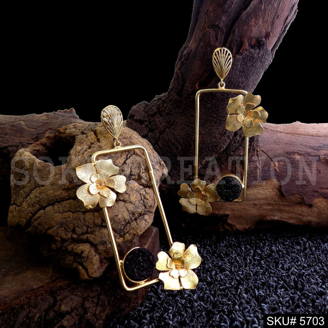 Gold plated Handmade Statement Drop & Dangle Earring SKU5703