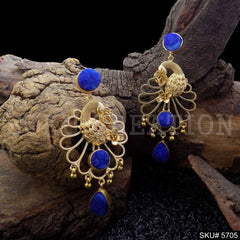 Gold plated Handmade Peacock Style Drop & Dangle Earring SKU5705