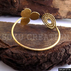 Gold Plated Statement Designer Flower Cuff SKU5714