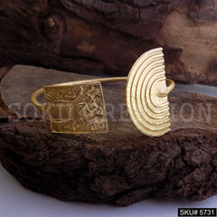 Gold Plated Unique Statement Designer  Cuff SKU5731