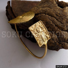 Gold Plated Unique Statement Designer  Cuff SKU5731