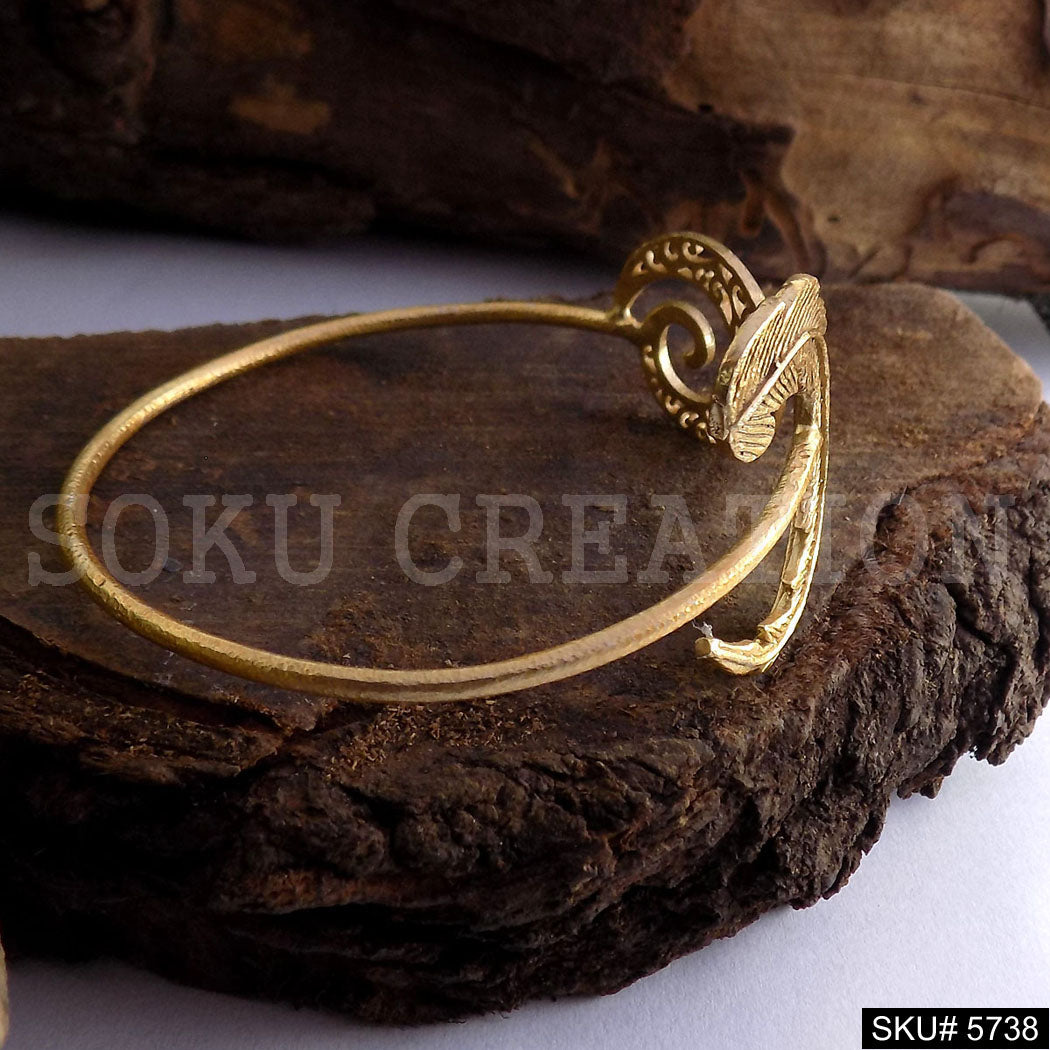 Gold Plated Unique Spiral and Leaves Statement Designer  Cuff SKU5738