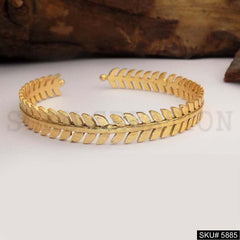 Gold Plated Unique Leaves Designer Cuff SKU5885