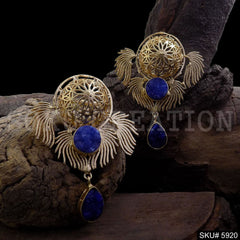 Gold plated Designer Statement Big Stud Earring SKU5920