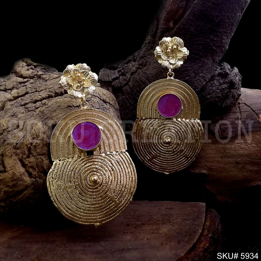 Gold plated Statement Designer Drop and Dangle Earring SKU5934