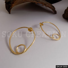 Gold plated Designer Round Statement Earring SKU5959