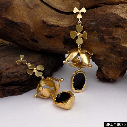 Gold plated Handmade Design Flower Drop and Dangle Earring SKU6075
