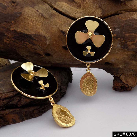 Gold plated Handmade Design Flower Drop and Dangle Earring SKU6076