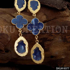 Gold plated Handmade Design Flower Drop and Dangle Earring SKU6077