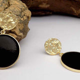 Gold plated Statement  Hammered Style Drop and Dangle Earring SKU6173