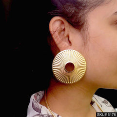 Gold plated Statement Big Stud Earring SKU6176