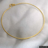 Gold Plated Statement Unique Plain Rounded Vintage Necklace Choker SKU6386