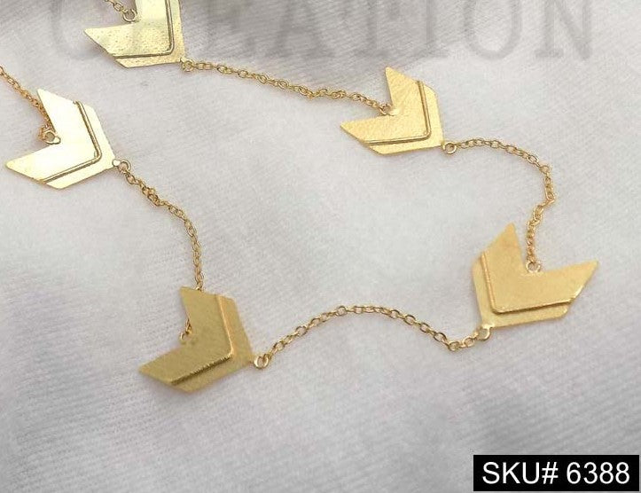 Gold Plated Chain With Unique Statement Necklace SKU6388