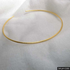 Gold Plated Statement Unique Plain Rounded Vintage Choker SKU6389