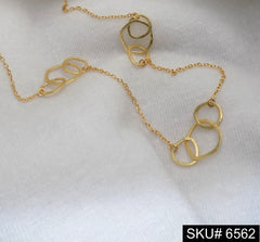 Gold Plated Chain With Unique Statement Rounded Handmade Charms Necklace SKU6562