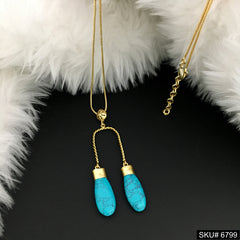 Unique Design of Twiss Two Turquoise Necklace SKU6799