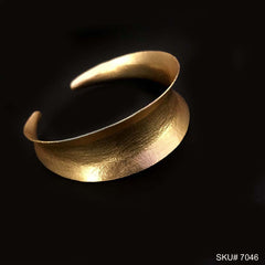 Gold Plated Curve Plain Statement Designer Cuff SKU7046